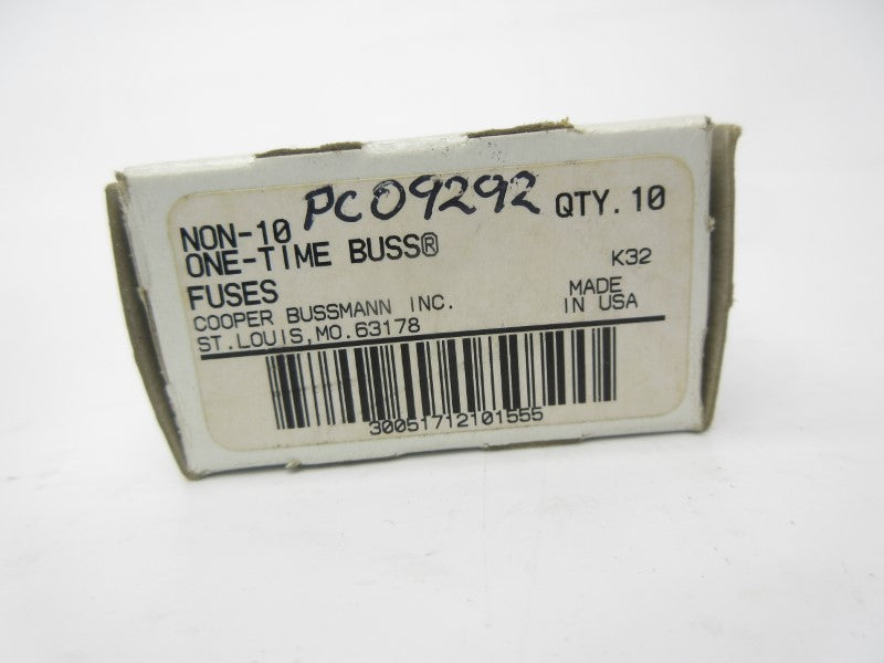 BUSSMANN NON-10 250VAC 10A (PKG OF 10) (WH/GR) NSMP