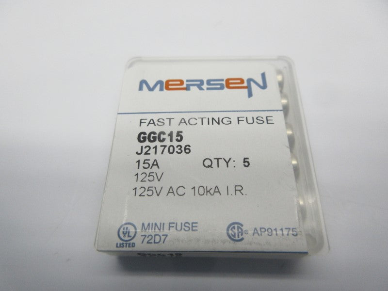 MERSEN GGC15 125VAC 15A (PKG OF 5) NSFS
