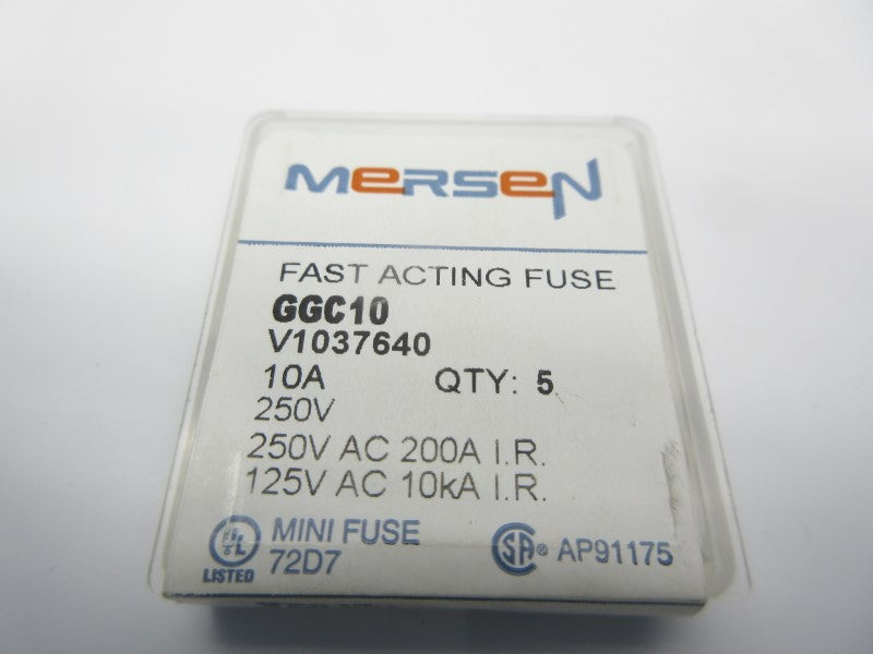 MERSEN GGC10 125VAC 10A (PKG OF 5) NSFS