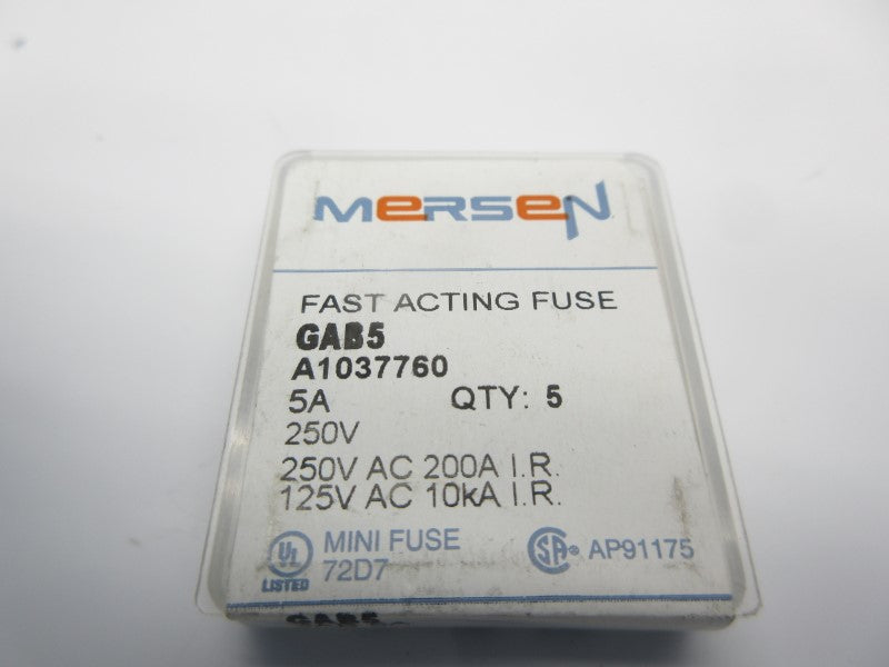 MERSEN GAB5 250VAC 5A (PKG OF 5) NSFS