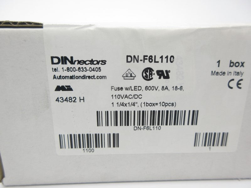 DINNECTORS DN-F6L110 600V 8A (PKG OF 10) NSFS