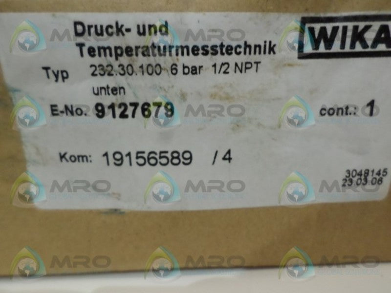 WIKA 9127679 232.30.100 PRESSURE GAUGE 0-6 bar  NSMP