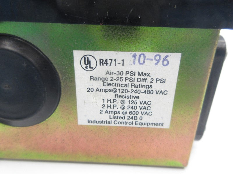 ROBERTSHAW R471-1-10-96 480VAC 20A 2-25PSI NSNP