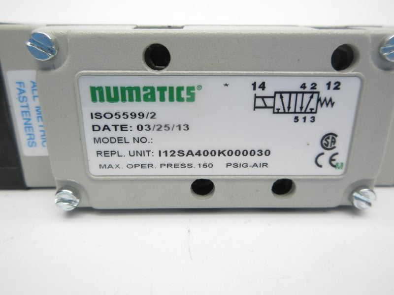 NUMATICS I12SA400K000030 100-115/110-120V .11A 150PSI NSNP