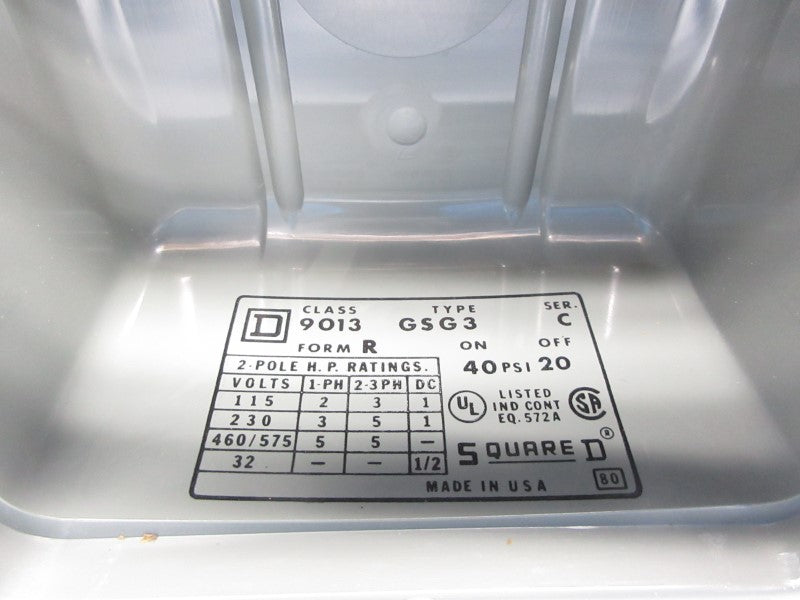 SQUARE D 9013GSG3 SER. C 460/575V 40/20PSI NSNP