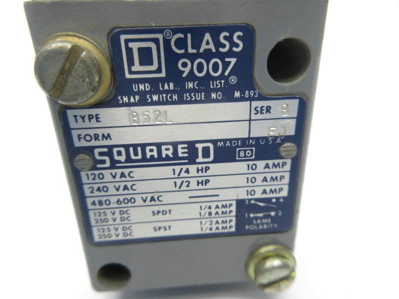 SQUARE D 9007B52L SER. B 480-600VAC 10A UNMP