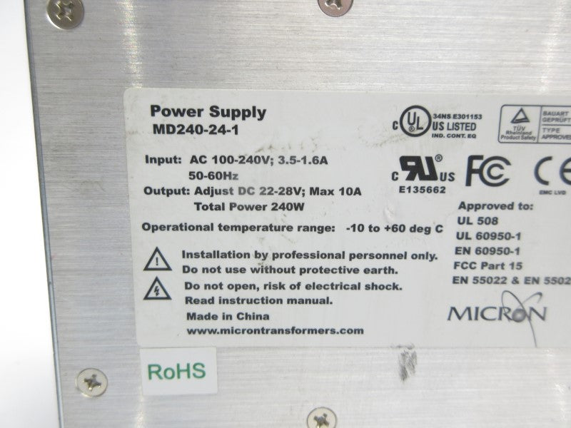 MICRON MD240-24-1 100-240VAC 3.5-1.6A UNMP