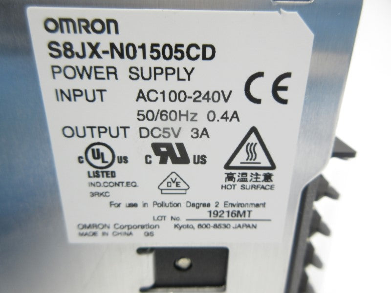 OMRON S8JX-N01505CD 100-240VAC 0.4A NSNP