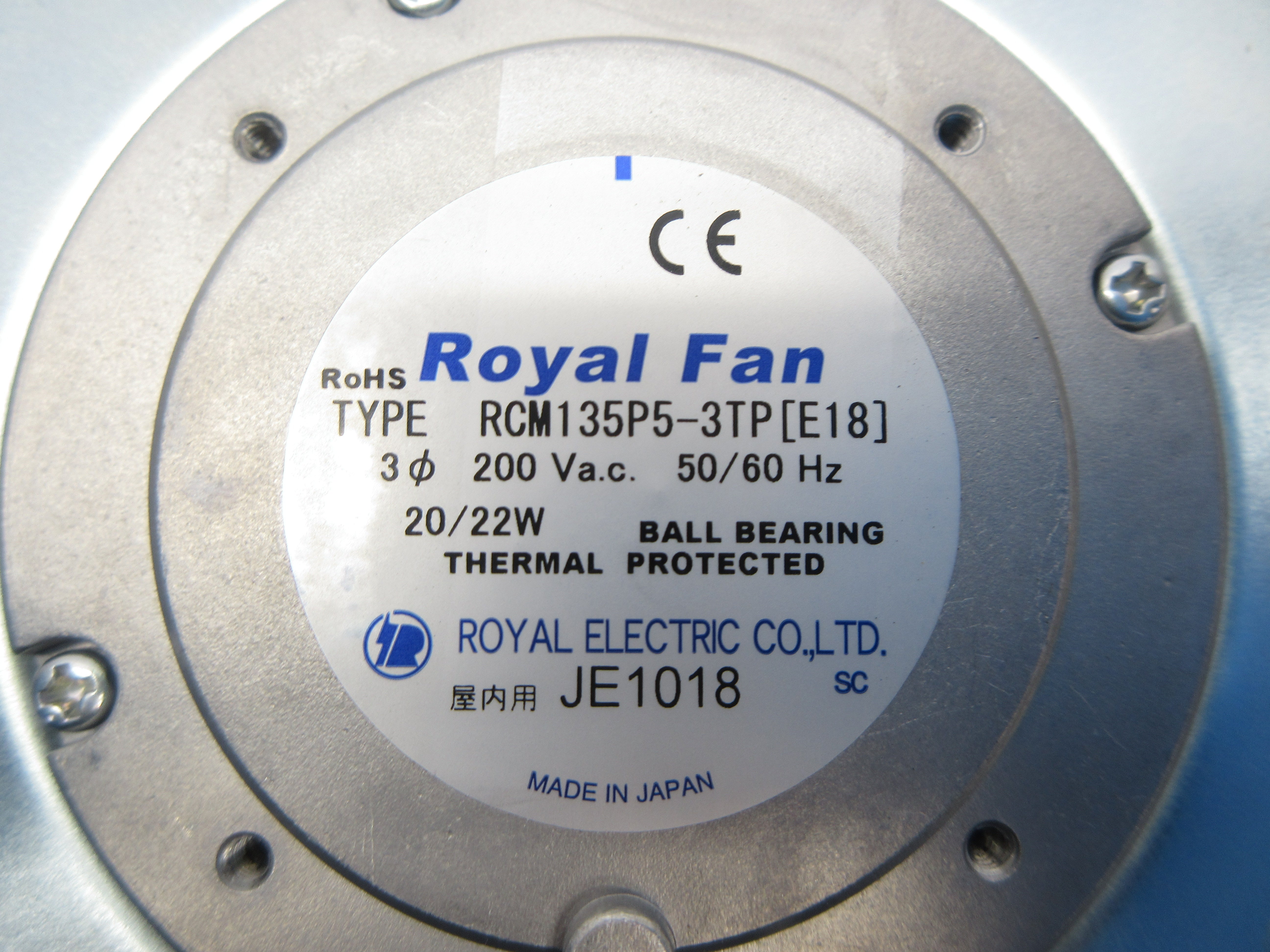 ROYAL ELECTRIC RCM135P5-3TP 200VAC NSMP