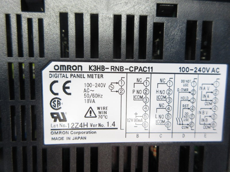 OMRON K3HB-RNB-CPAC11 100-240VAC NSNP