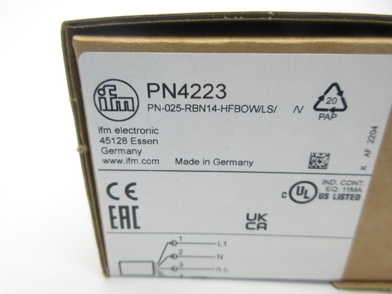 IFM EFECTOR PN4223 PN-025-RBN14-HFBOW/LS//V 85-265VAC NSMP