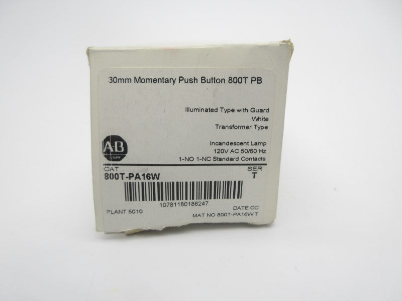 ALLEN BRADLEY 800T-PA16W SER. T 120VAC (WH) NSMP