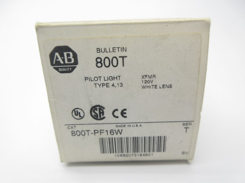 ALLEN BRADLEY 800T-PF16W SER. T 120V (WH) NSMP