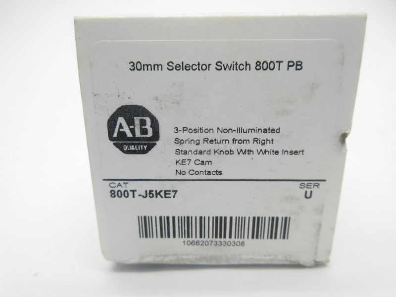 ALLEN BRADLEY 800T-J5KE7 SER. U (WH) NSMP