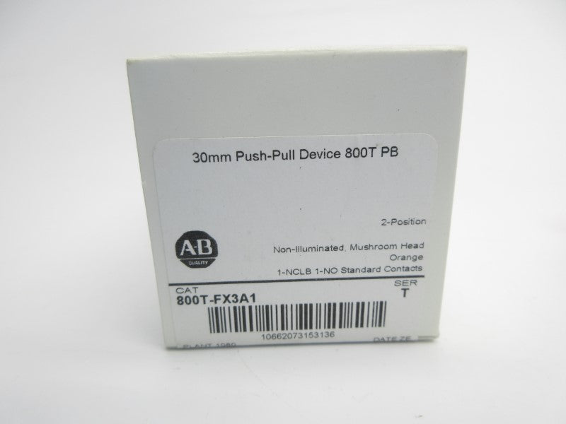 ALLEN BRADLEY 800T-FX3A1 SER. T (WH) NSMP