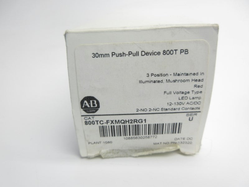 ALLEN BRADLEY 800TC-FXMQH2RG1 SER. U 12-130VAC (WH) NSMP