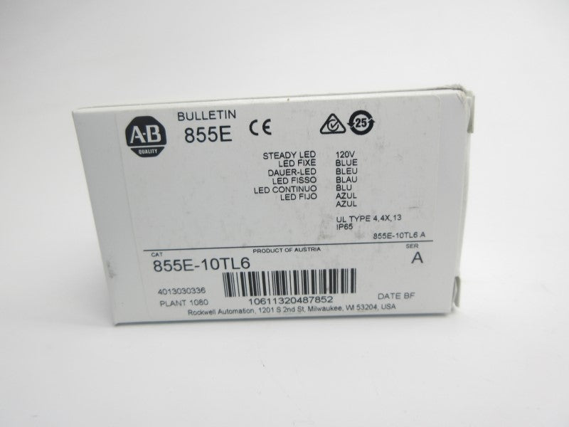 ALLEN BRADLEY 855E-10TL6 SER. A 120VAC (WH) NSMP