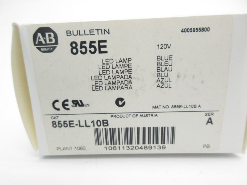 ALLEN BRADLEY 855E-LL10B SER. A 120VAC (WH) NSMP
