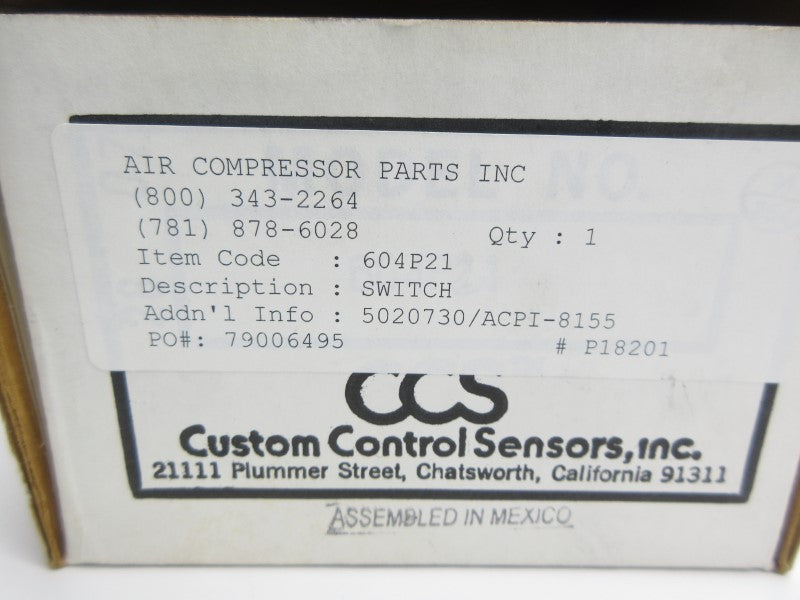 CCS 604P21 480VAC 15A 300-3000PSI NSMP