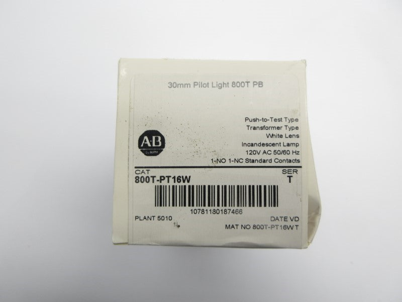 ALLEN BRADLEY 800T-PT16W SER. T (WH) NSFS