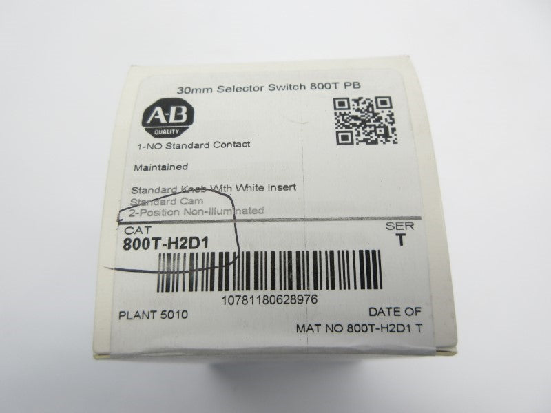 ALLEN BRADLEY 800T-H2D1 SER. T (WH) NSFS