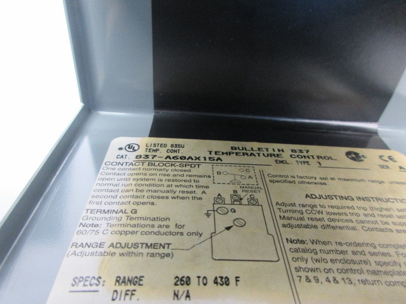 ALLEN BRADLEY 837-A60AX15A SER. A NSNP