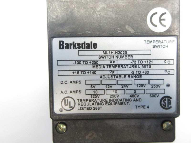 BARKSDALE ML1H-H202S 600V 15-140'F NSNP