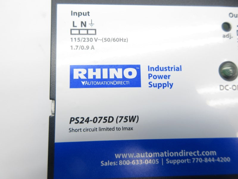 RHINO PS24-075D 115/230V 1.7/0.9A NSNP