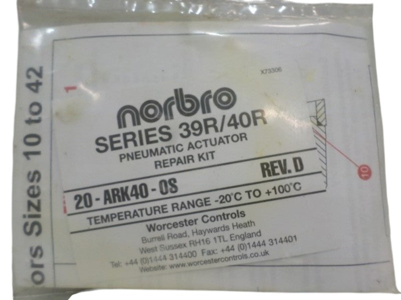 NORBRO 20-ARK40-0S PNEUMATIC ACTUATOR REPAIR KIT  NSMP