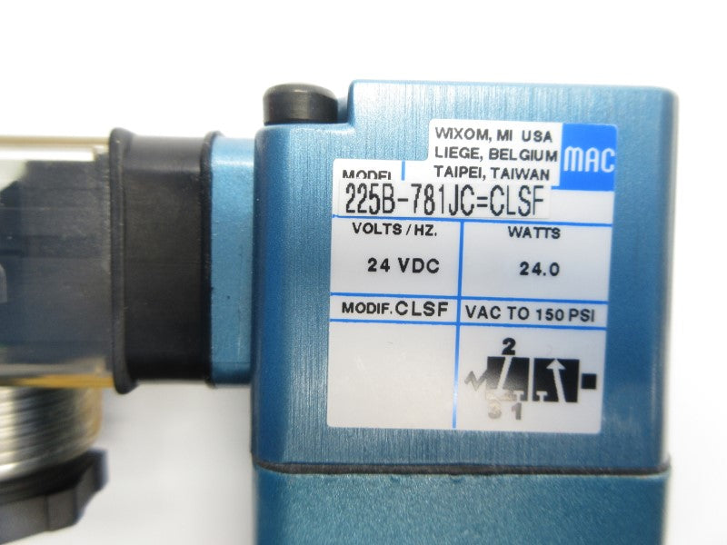 MAC 225B-781JC-CLSF 24VDC 150PSI NSNP