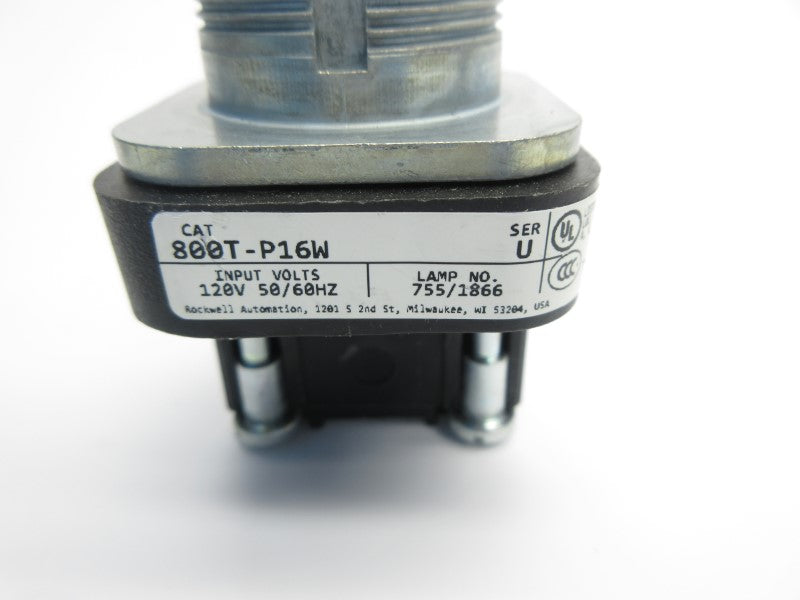 ALLEN BRADLEY 800T-P16W SER. U 120V (NO BULB) NSNP