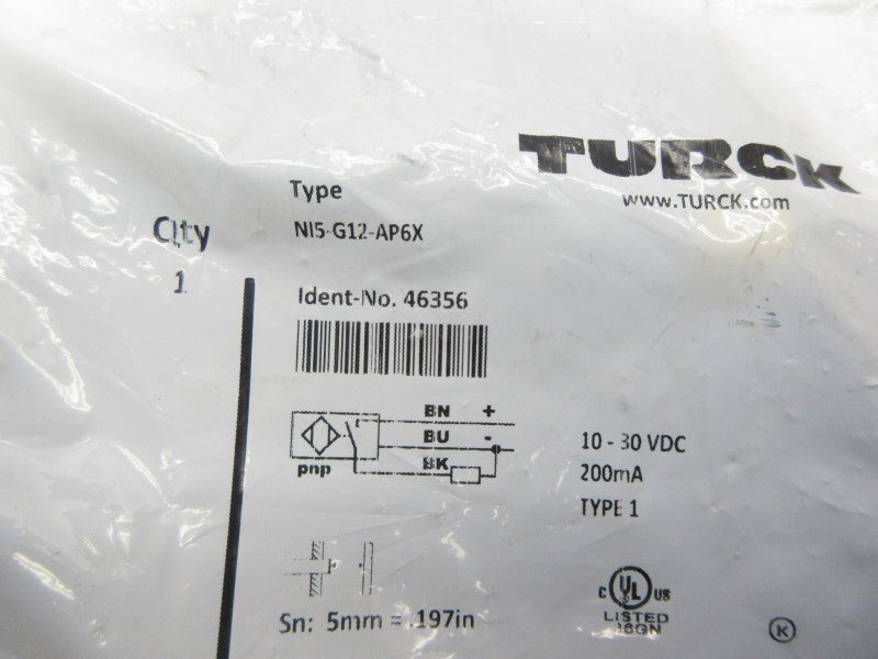 TURCK NI5-G12-AP6X 46356 10-30VDC NSMP