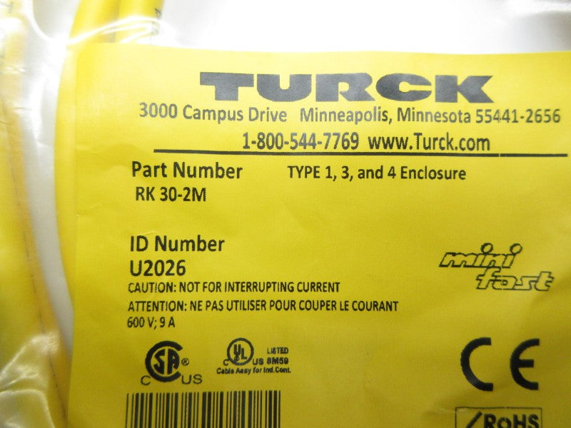 TURCK RK30-2M U2026 600V 9A NSMP