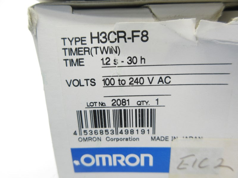 OMRON H3CR-F8 100-240VAC 1.2S-30H NSMP
