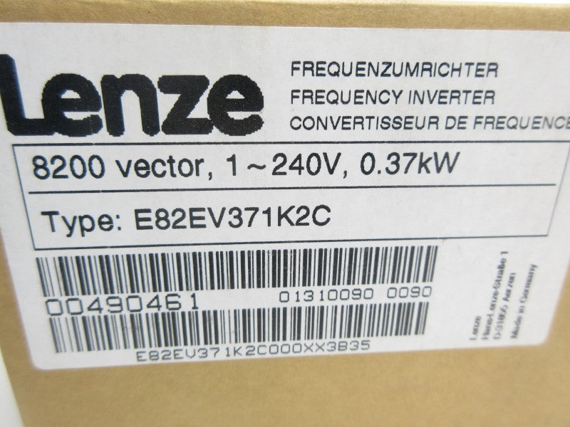 LENZE E82EV371K2C 00490461 1-240V 5.0A NSMP