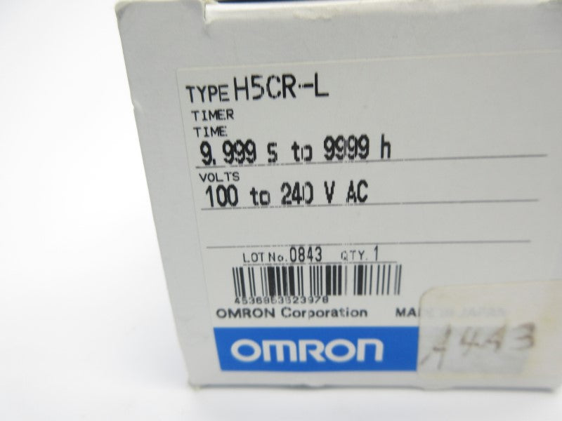 OMRON H5CR-L 100-240VAC 9,9999S-9999H NSMP