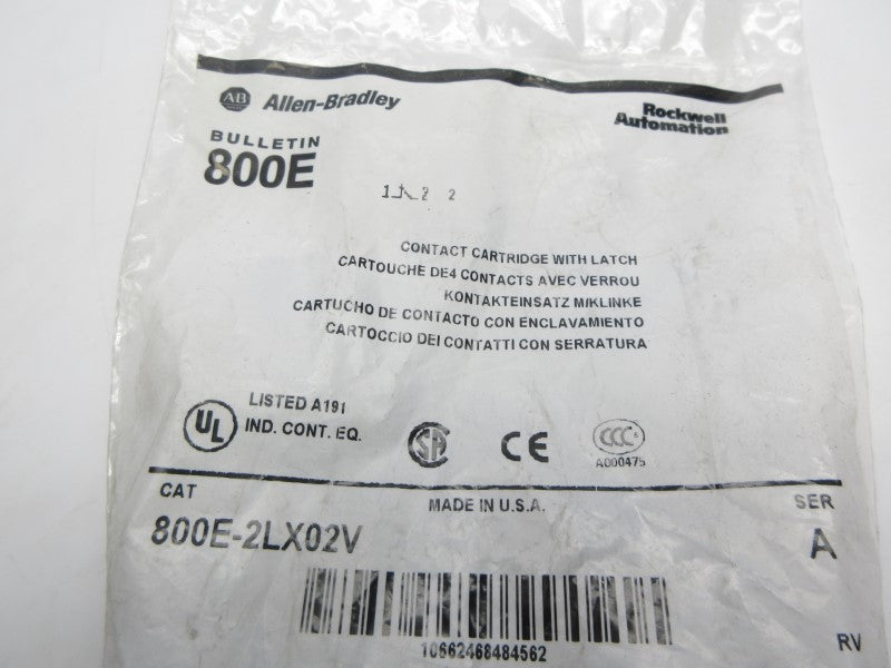 ALLEN BRADLEY 800E-2LX02V SER. A NSMP