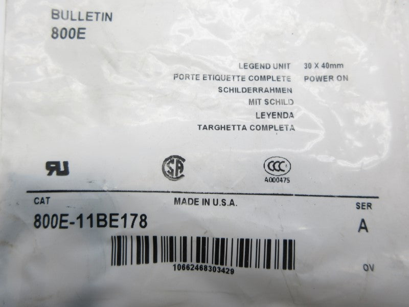 ALLEN BRADLEY 800E-11BE178 SER. A NSMP