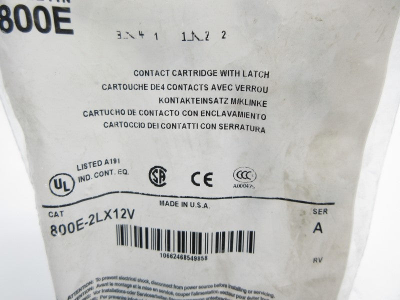 ALLEN BRADLEY 800E-2LX12V SER. A NSMP
