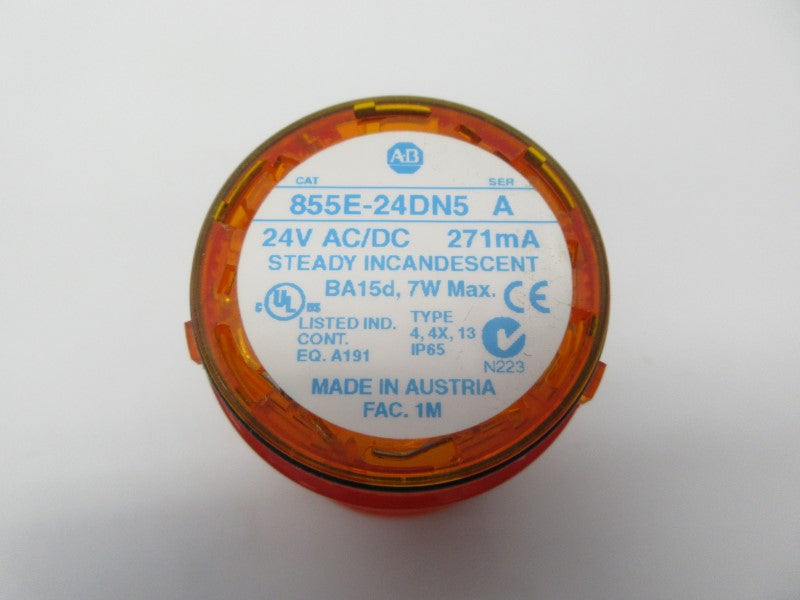 ALLEN BRADLEY 855E-24DN5 SER. A 24VAC/DC (NO BULB) NSNP