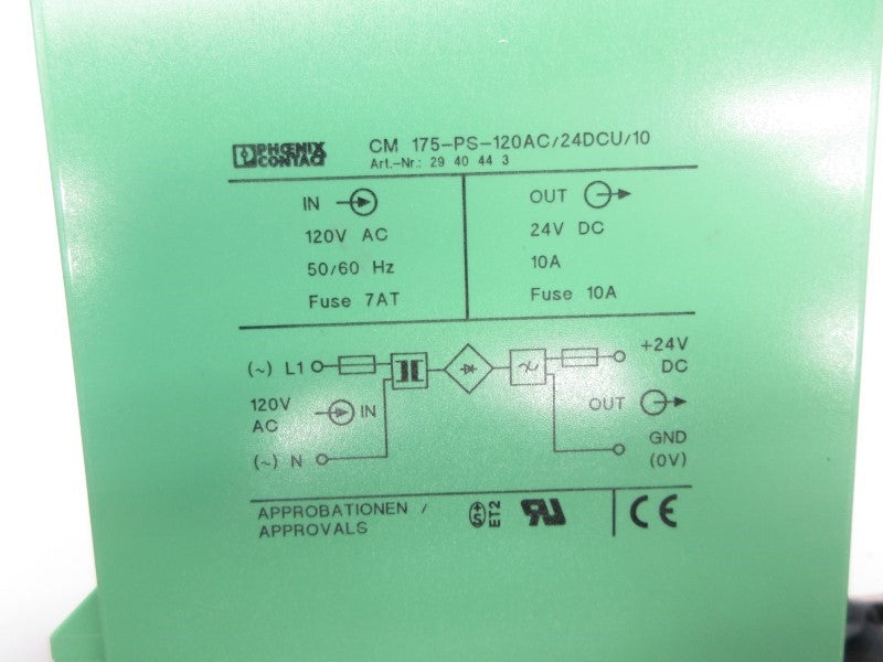 PHOENIX CONTACT CM175-PS-120AC/24DCU/10 120VAC NSNP