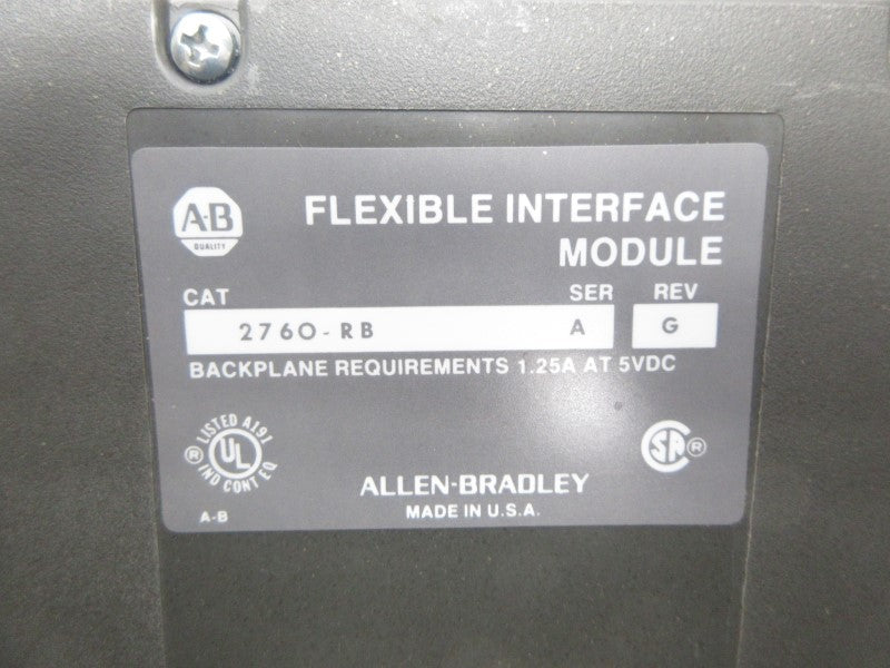ALLEN BRADLEY 2760-RB SER. A 5VDC 1.25A REV. G NSNP