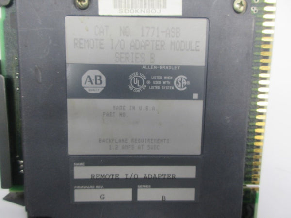 ALLEN BRADLEY 1771-ASB SER. B F/W G 5VDC 1.25A NSNP