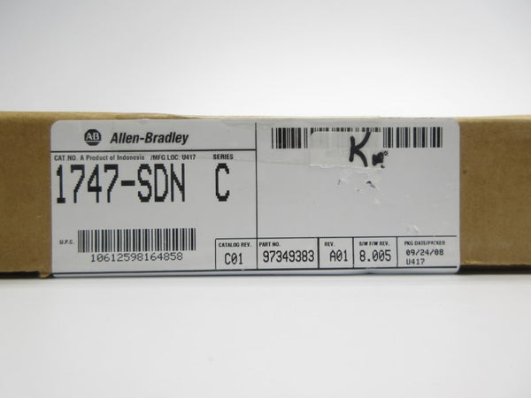 ALLEN BRADLEY 1747-SDN SER. C F/W 8.005 24VDC REV. A01 NSMP