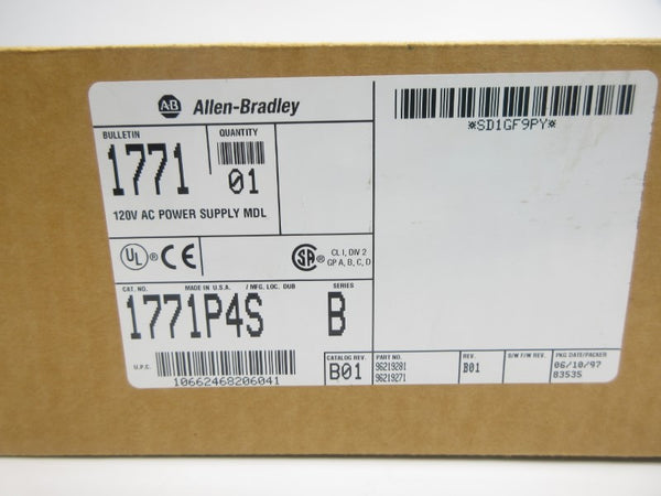 ALLEN BRADLEY 1771-P4S SER. B 120VAC 0.9A REV. B01 NSMP