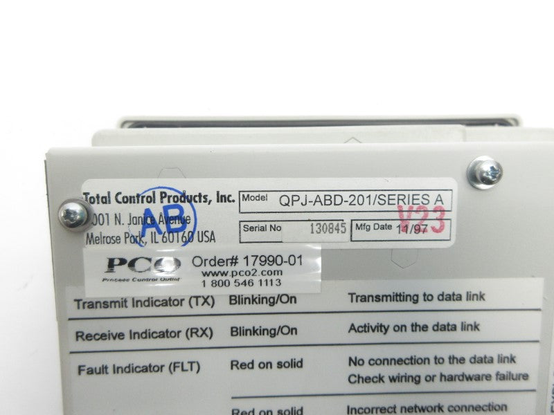 TOTAL CONTROL PRODUCTS QPJ-ABD-201 SER. A NSNP