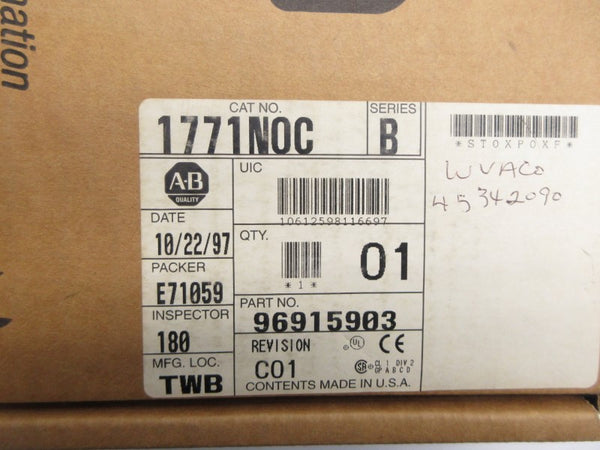 ALLEN BRADLEY 1771-NOC SER. B F/W G 5VDC 3.3A REV. C01 NSMP