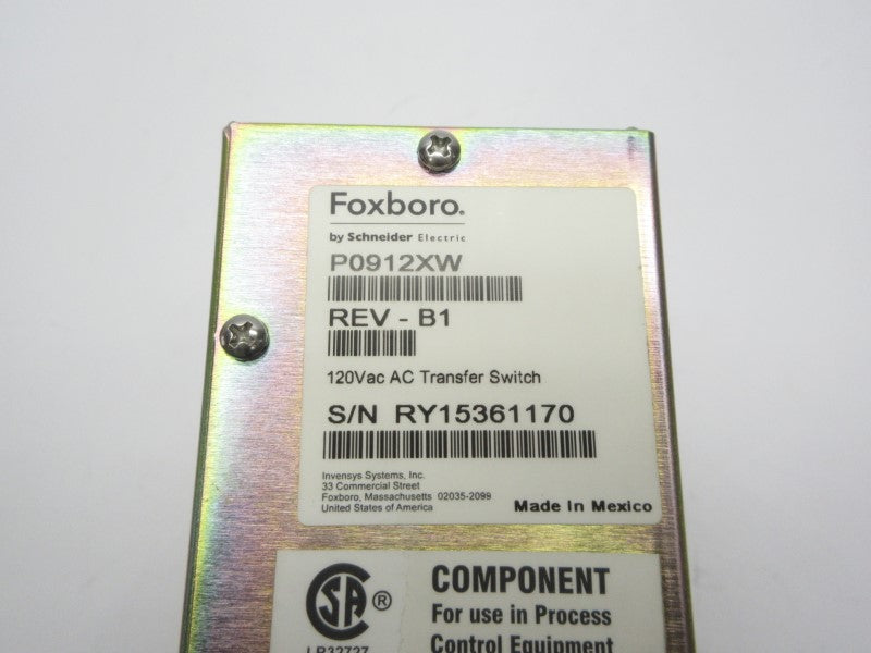 FOXBORO P0912XW REV. B1 120VAC NSNP