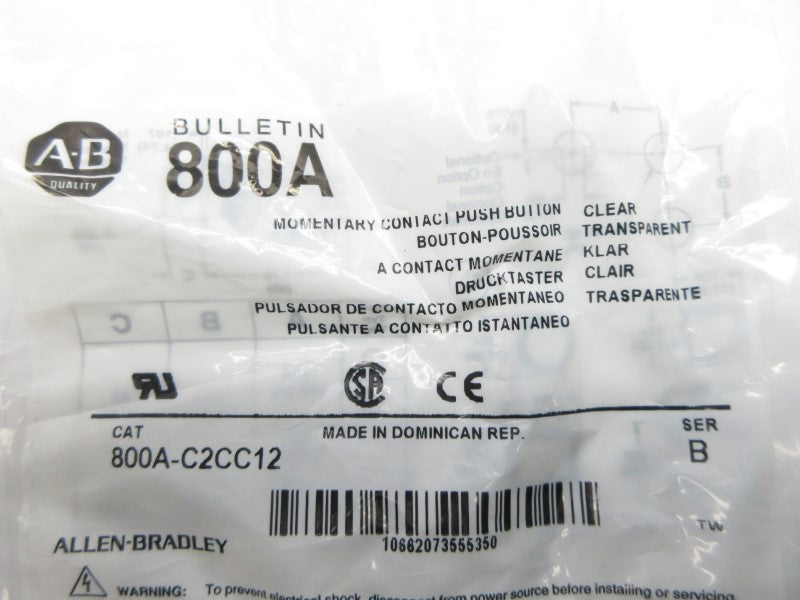 ALLEN BRADLEY 800A-C2CC12 SER. B NSMP