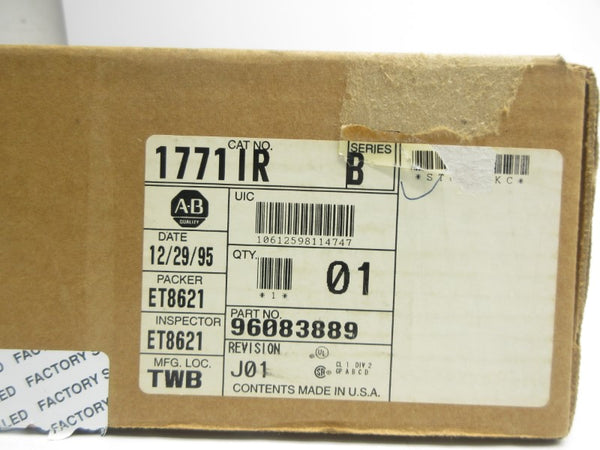 ALLEN BRADLEY 1771-IR SER. B F/W B 5VDC 0.85A REV. J01 NSMP